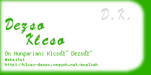 dezso klcso business card